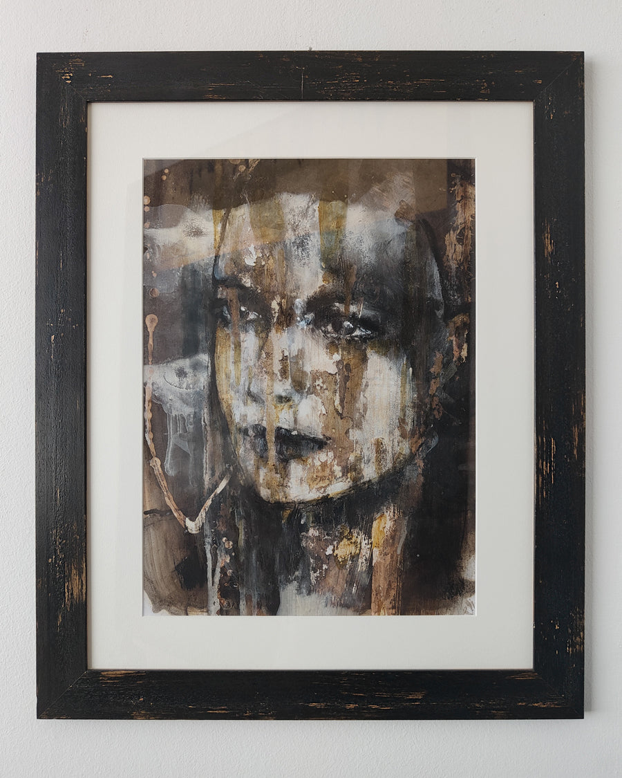Studio di ragazza - carta - 65x52cm - cornice con vetro