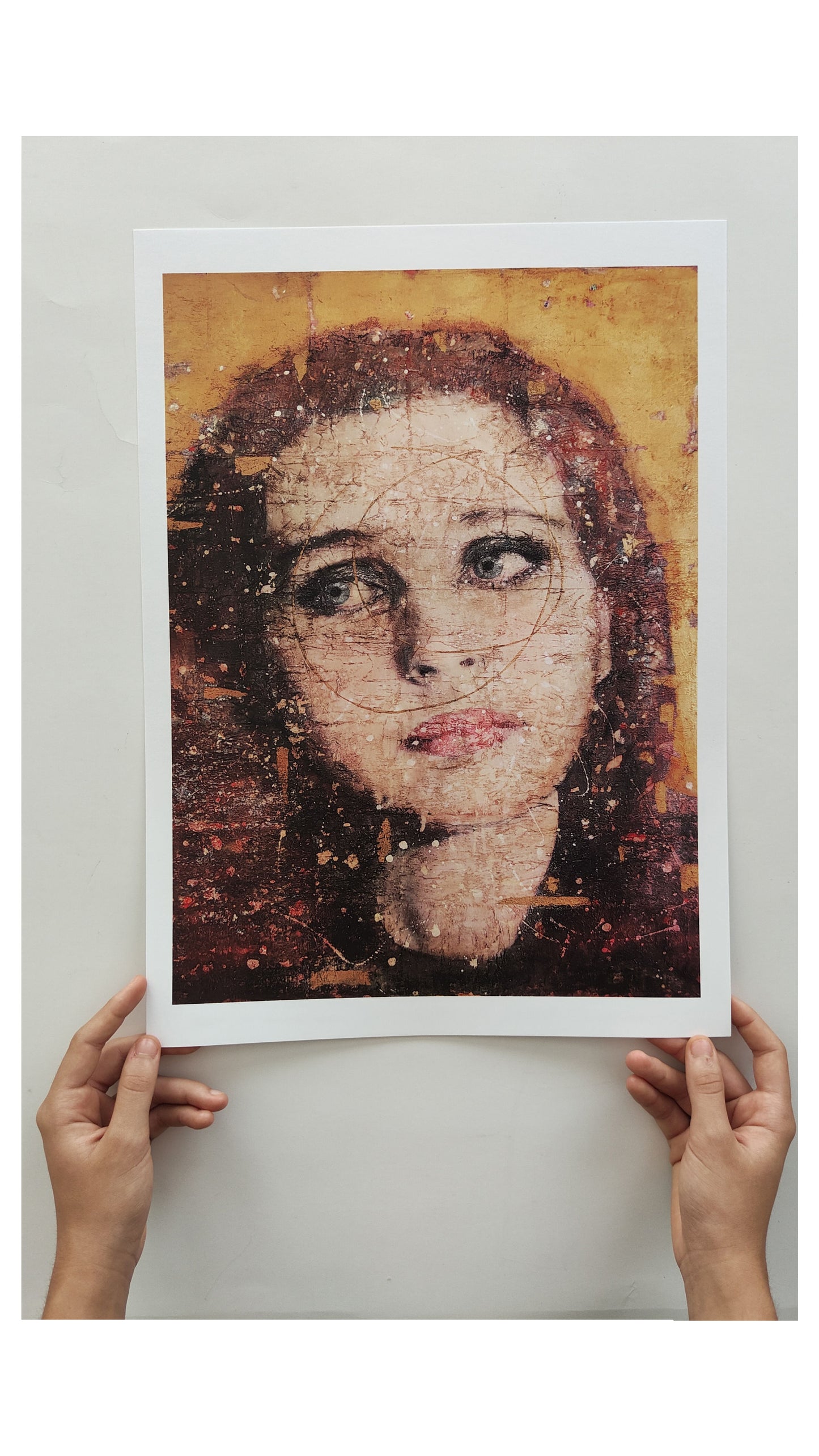 Stampa da un dipinto originale a tecnica mista su pannello di legno 180x180cm
