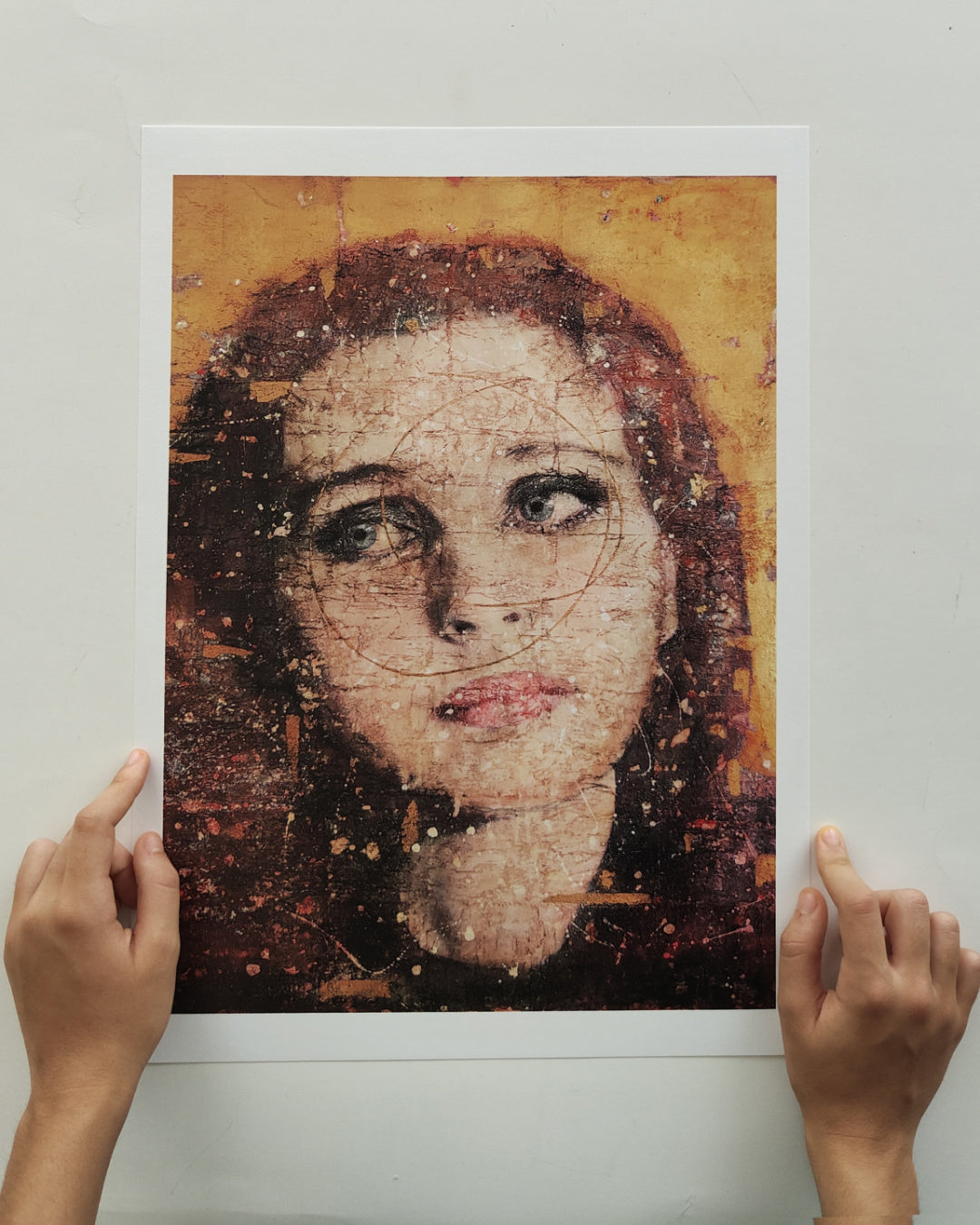 Stampa da un dipinto originale a tecnica mista su pannello di legno 180x180cm