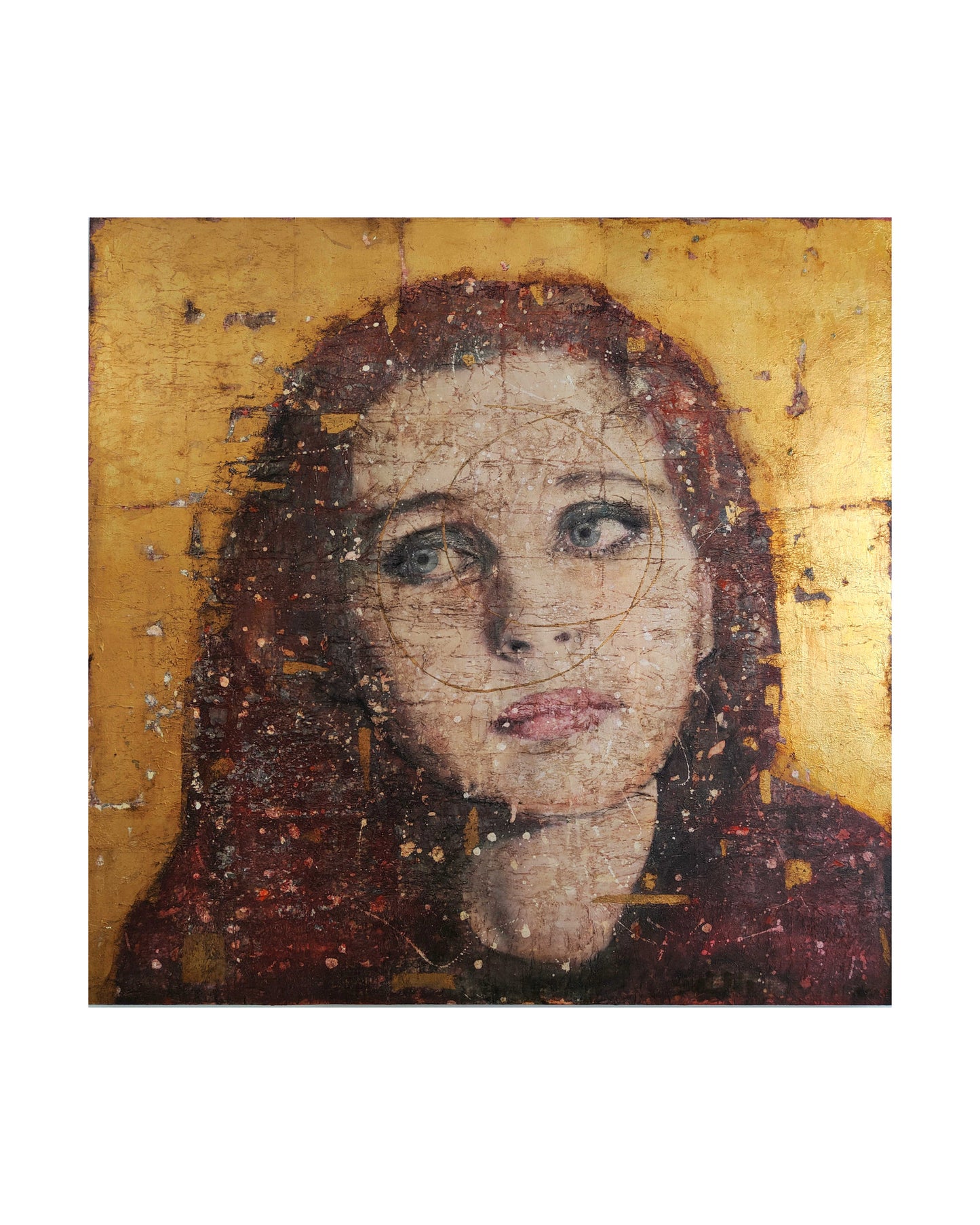 Stampa da un dipinto originale a tecnica mista su pannello di legno 180x180cm