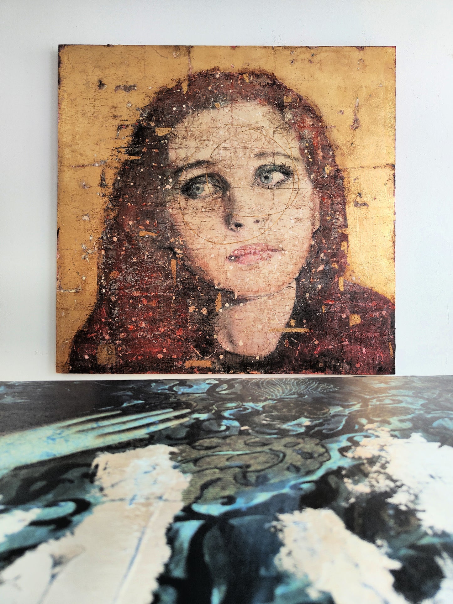 Stampa da un dipinto originale a tecnica mista su pannello di legno 180x180cm