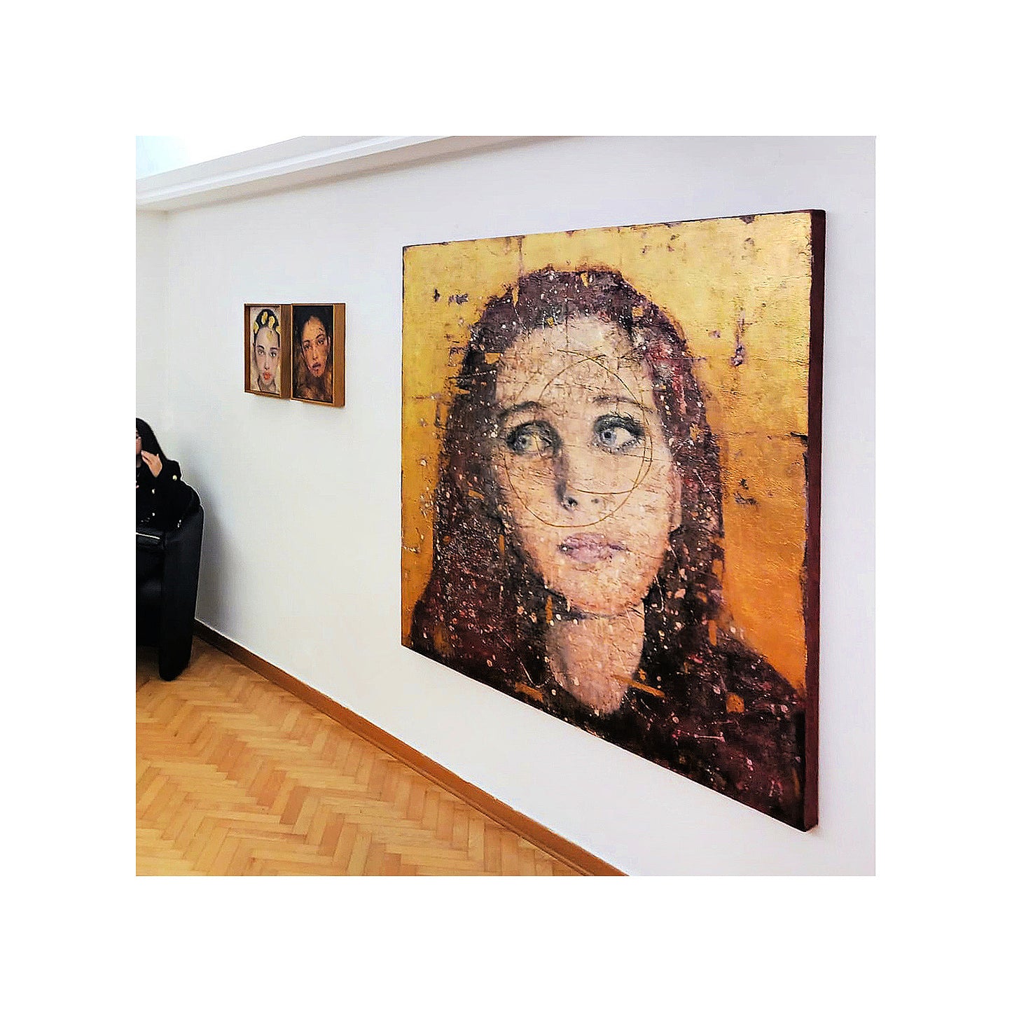 Stampa da un dipinto originale a tecnica mista su pannello di legno 180x180cm