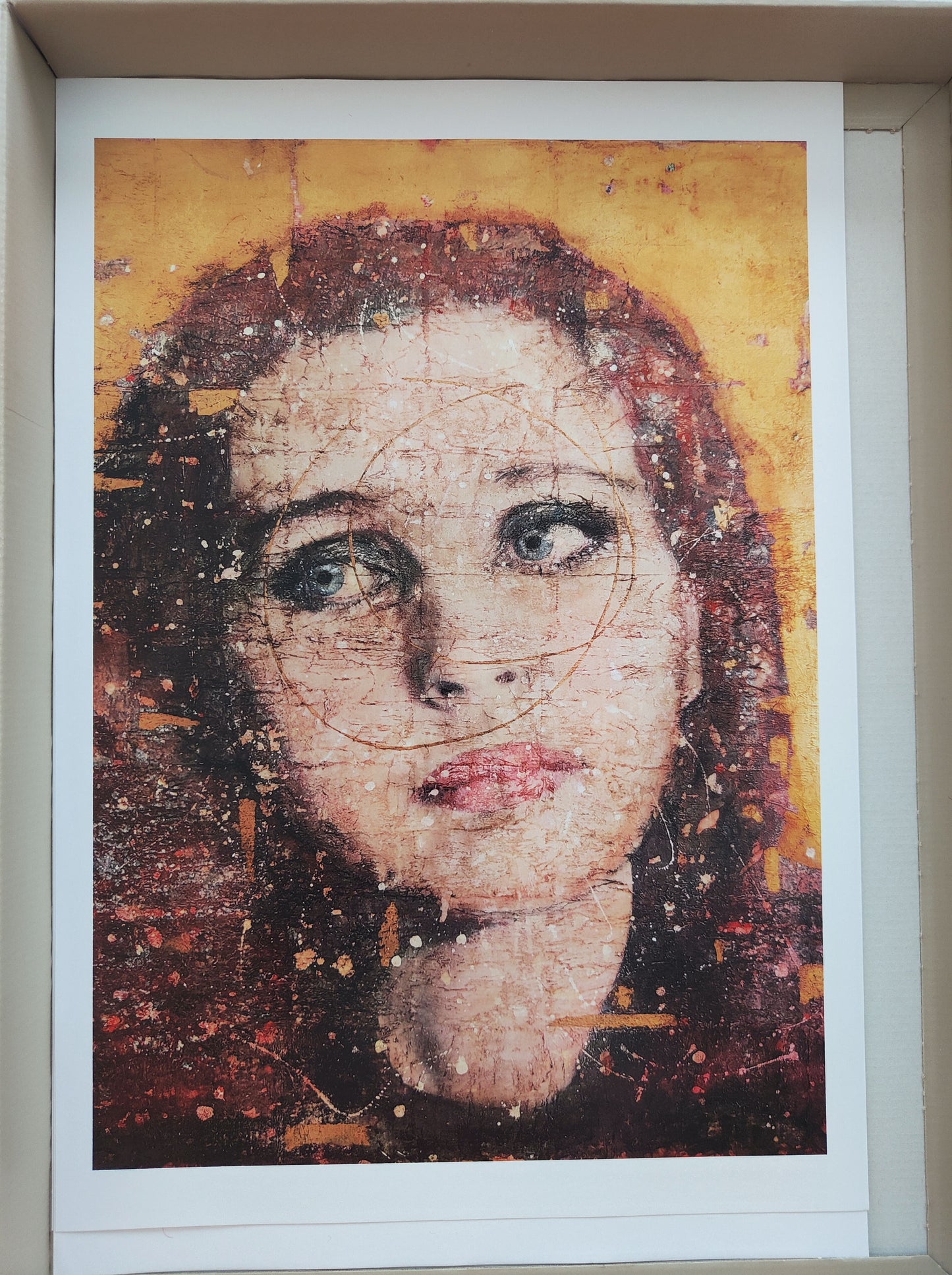 Stampa da un dipinto originale a tecnica mista su pannello di legno 180x180cm