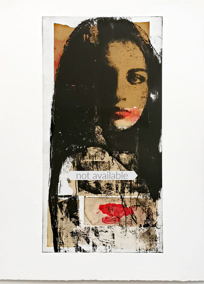 Giada e la Luna, stampa d'autore, pezzo unico, 105x75cm
