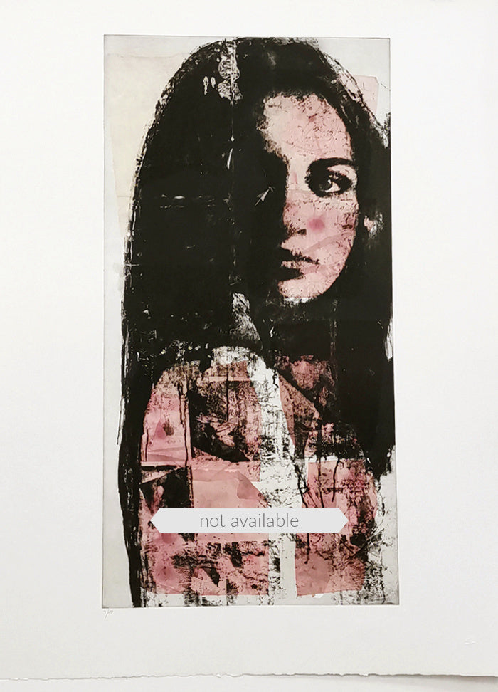 Giada e la Luna, stampa d'autore, pezzo unico, 105x75cm