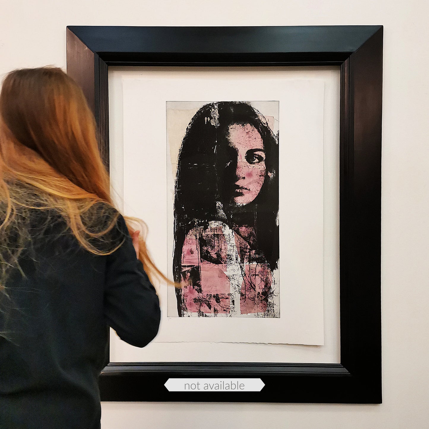 Giada e la Luna, stampa d'autore, pezzo unico, 105x75cm