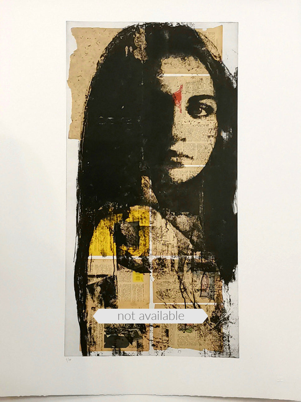 Giada e la Luna, stampa d'autore, pezzo unico, 105x75cm