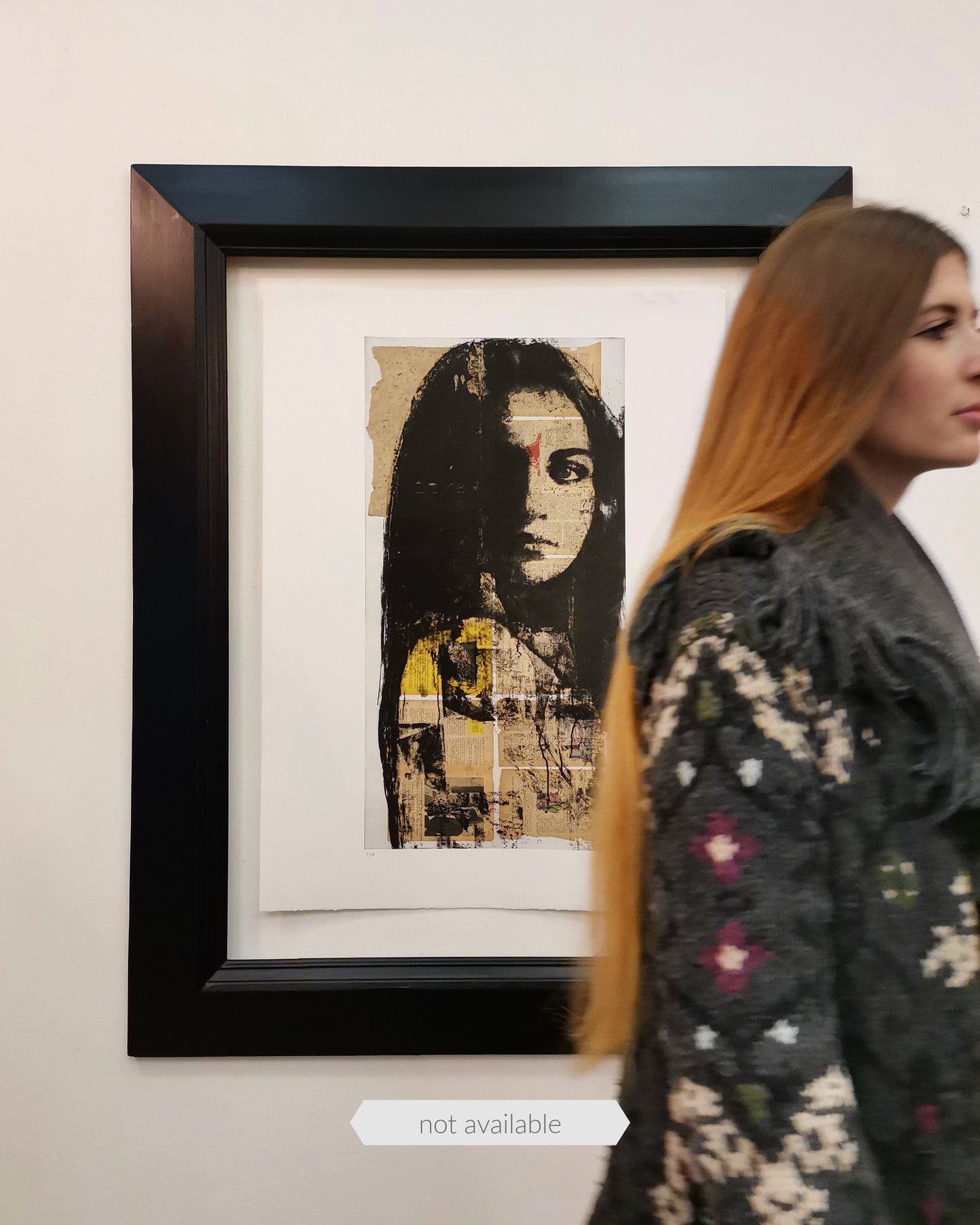 Giada e la Luna, stampa d'autore, pezzo unico, 105x75cm