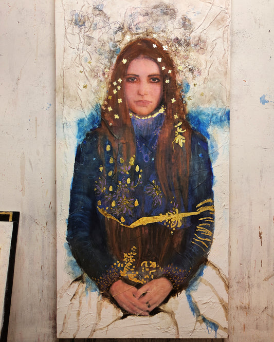 Grande disegno in blu 187x90cm