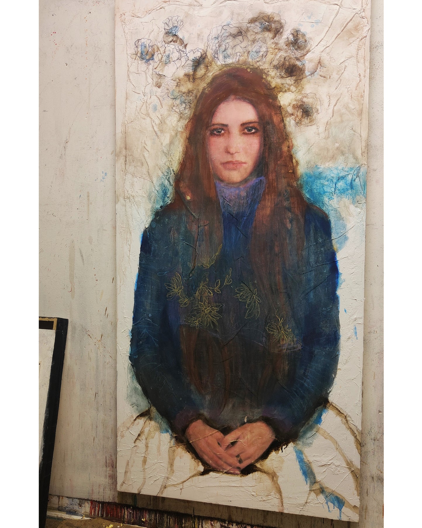 Grande disegno in blu 187x90cm