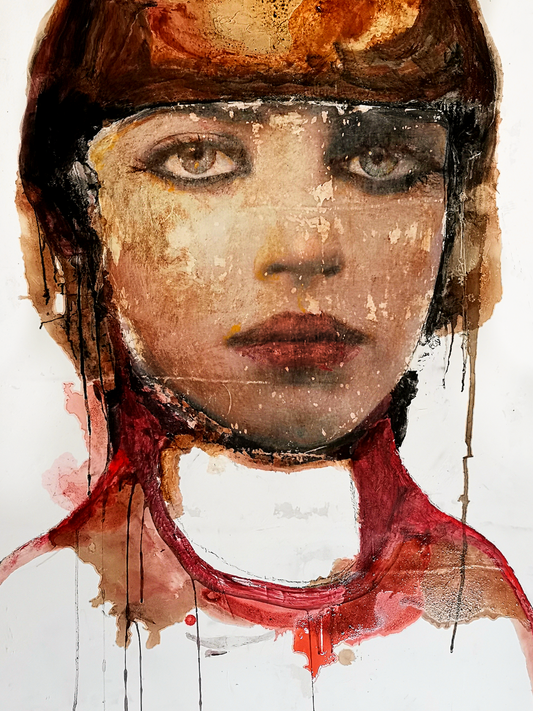 Stampa da dipinto originale in tecnica mista su pannello di legno 170x130cm