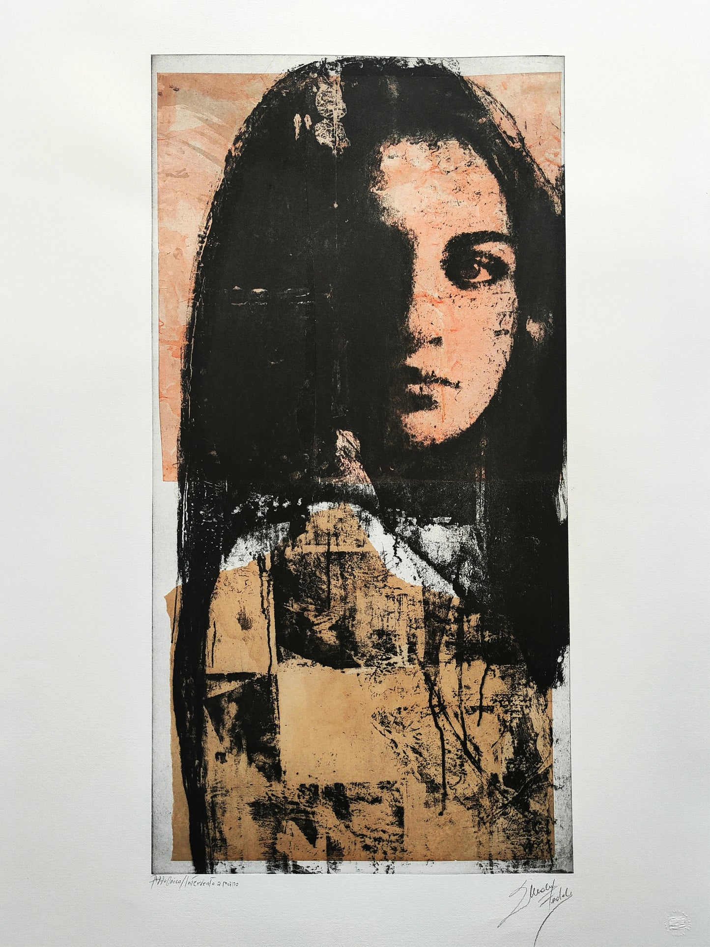 Giada e la Luna, stampa d'autore, pezzo unico, 105x75cm