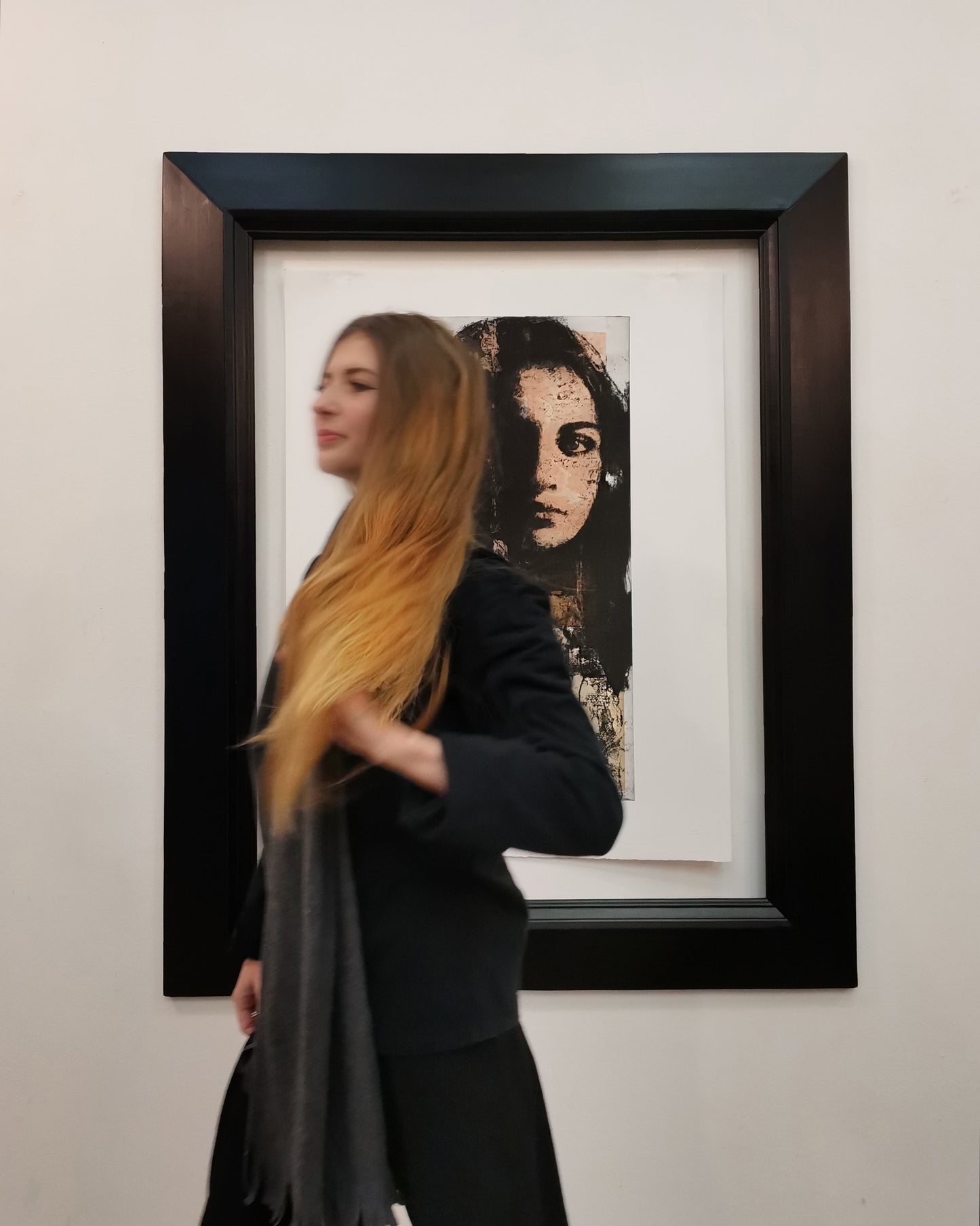 Giada e la Luna, stampa d'autore, pezzo unico, 105x75cm