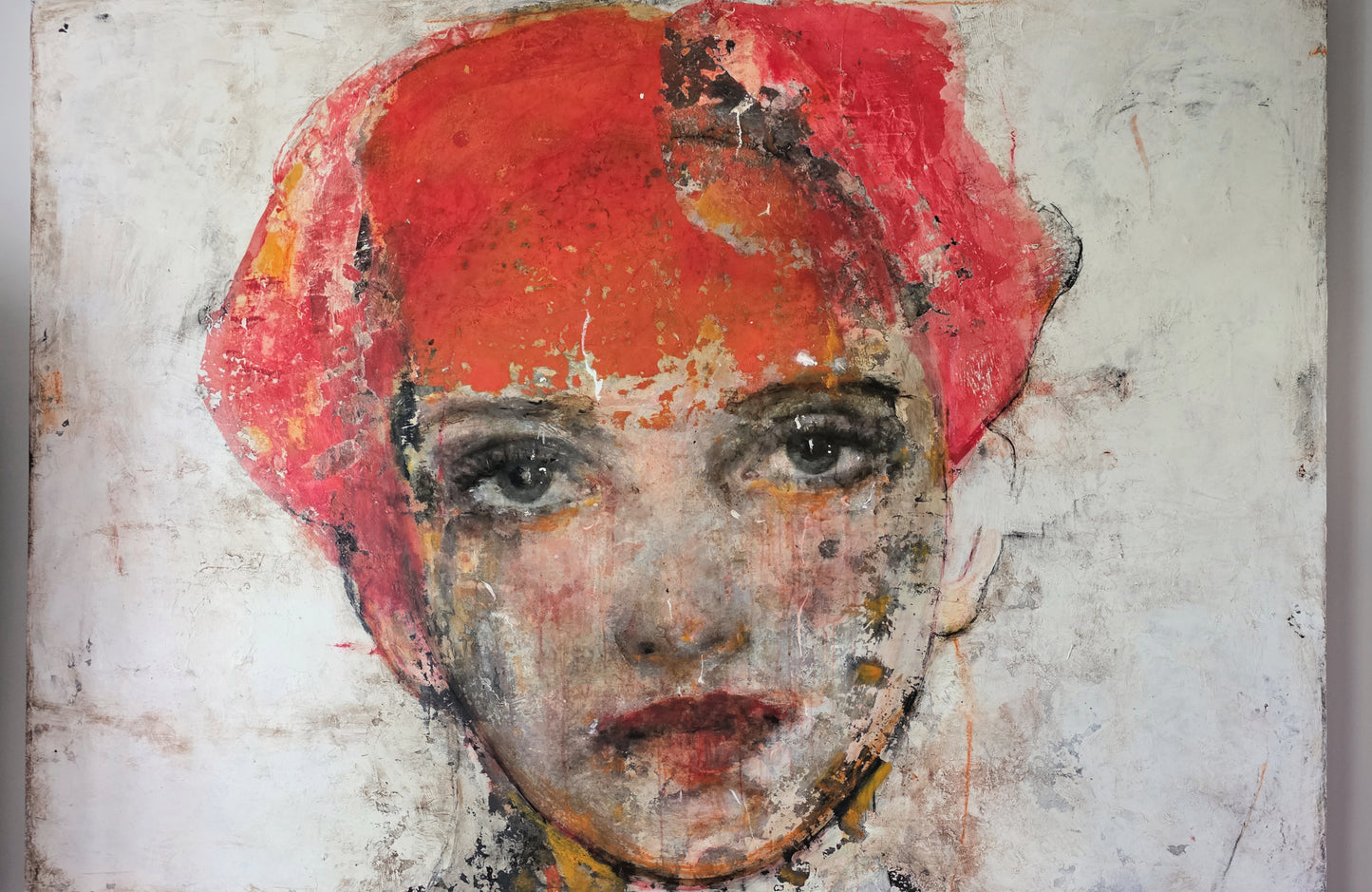 Come fiamma antica (ragazza con il cappellino rosso) 110x150cm
