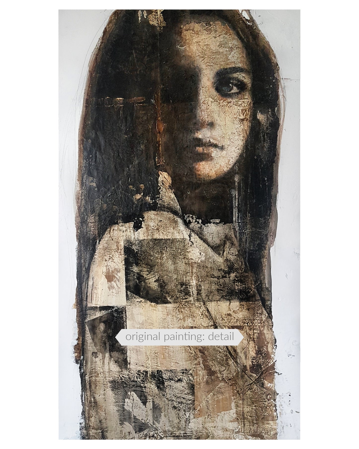 Giada e la Luna, stampa d'autore, pezzo unico, 105x75cm